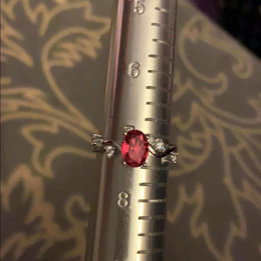 New Sterling Silver 7.25 Women’s ring pink crystal